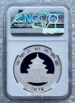 NGC X10 Première Journée d'Émission Pièce en Argent Panda de Chine 2026 10 Yuan 30g
