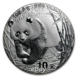 PANDA 2002 CHINE 1 oz. 999 Ag 10 Yuan ¥10 Pièce d’argent bullion scellée sous pliofilm
