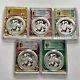 Pcgs Ms70 2025 Chine 10yuan Pièce En Argent Panda 30g Premier Jour 5pcs Avec Boîte Coa
