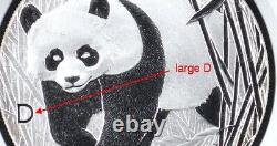 PCGS MS70 Chine 2001 Petit D Marque 2001 D Panda Pièce en Argent 1oz 10 Yuan
