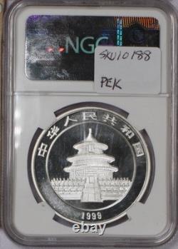 Panda Argent 1999 1 oz. 10 Yuan Petite Date NGC MS69. Livraison gratuite