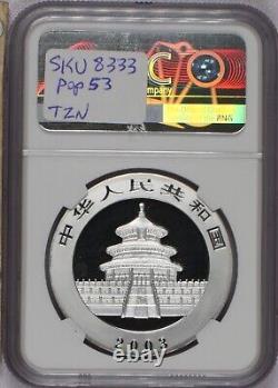 Panda Argent 2003 1 oz. 10 Yuan Rare Bambou Miroité NGC MS70. Pop 53 Expédition gratuite