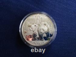 Panda Argent 2010 Chine 10 Yuan Miroir Gem BU Une Once E5943