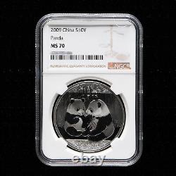 Panda Coin 2009 Pièce Panda de Chine 10 Yuan 1oz Ag. 999 Pièce d'Argent Panda