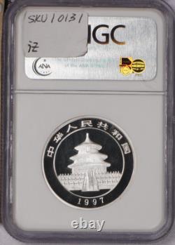 Panda argent 1997 1/2 oz 5 yuans NGC MS69. Livraison gratuite