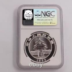 Panda argent chinois 1993 1 oz 999 10 yuans NGC MS69 grande date