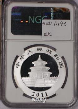 Panda argenté 2011 1 oz. 10 yuans premières émissions NGC MS70. Livraison gratuite