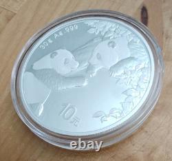 Panda argenté chinois 2023 de 10 yuans. Argent pur 999 de 1 oz, frappé par la Monnaie