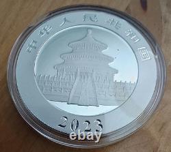 Panda argenté chinois 2023 de 10 yuans. Argent pur 999 de 1 oz, frappé par la Monnaie