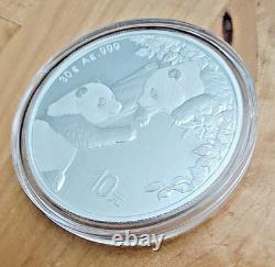 Panda argenté chinois 2023 de 10 yuans. Argent pur 999 de 1 oz, frappé par la Monnaie