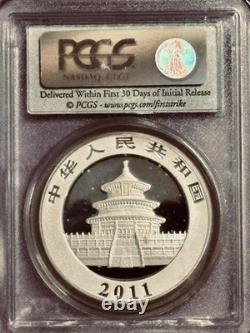Panda chinoise en argent 2011. Pièce de 10 yuans, 999 oz, PCGS MS 70 FIRST STRIKE
