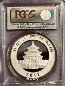Panda chinoise en argent 2011. Pièce de 10 yuans, 999 oz, PCGS MS 70 FIRST STRIKE