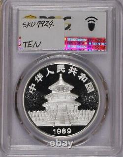 Panda d'argent 1 oz. 10 Yuan PCGS PR69 Deep Cameo de 1989. Livraison gratuite.