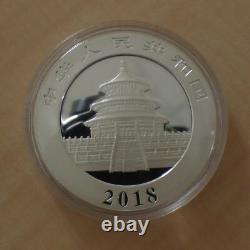Panda de 10 yuan de Chine 2018 en argent coloré 99,9 % (30 g), dans une capsule (argent)