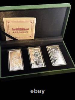 Panda de la Monnaie de Shanghai. 999 3-20g. Médailles de pièces en argent 999.