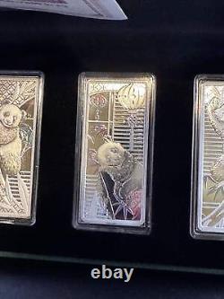 Panda de la Monnaie de Shanghai. 999 3-20g. Médailles de pièces en argent 999.