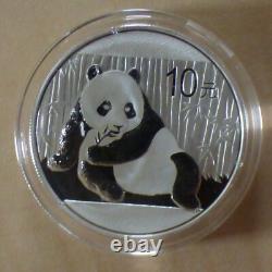 Panda en argent 10 yuan de Chine 2015, 99,9 %, pièce en argent de 1 oz, dans une capsule (argent)