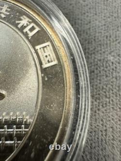Panda en argent 999 de 1 oz 1992 Chine. Capsule fissurée et patinée de 10 Yuan vintage.