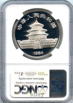 Panda en argent de Chine 1984 10 Yuan, date rare, certifié NGC PF-69 Ultra Cameo