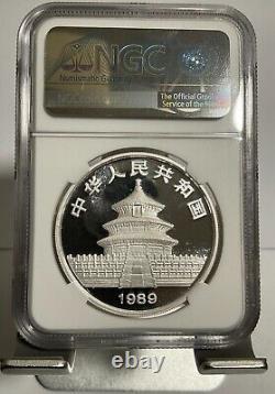 Panda en argent de Chine 1989, pièce de 1 OZ 10 Yuan, NGC MS 68 PL