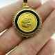 Pendentif De Pièce De Monnaie En Lingot De 1/10 Once 999 Chine Panda Yuan Plaqué Or Jaune 14 Carats