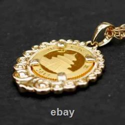 Pendentif en argent sterling 925 pièce en or jaune plaqué panda yuan chinois 2017 14K