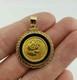 Pendentif Pièce En Bullion 1/10 Once 999 Panda De Chine Yuan Plaqué Or Jaune 14k
