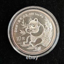 Petite Date 1991 Chine 10 Yuan 1 oz Monnaie en Argent Panda