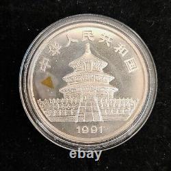 Petite Date 1991 Chine 10 Yuan 1 oz Monnaie en Argent Panda