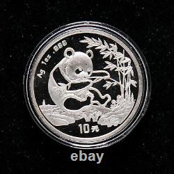 Petite Date 1994 Chine 10 Yuan 1oz Pièce d'Argent Panda