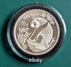 Pièce Panda de Chine 1 oz 0,999 Argent Pur 1993 en capsule Petite Date