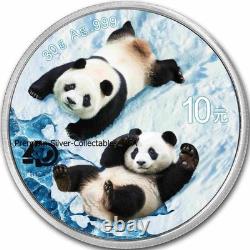 Pièce colorisée en argent pur de 30 grammes, Panda de Chine 2022 ! Collectionnez la série