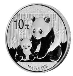 Pièce d'argent China Panda 1 once 2012 China 10Yuan Panda pièce d'argent