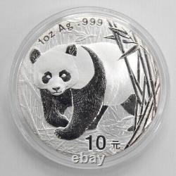 Pièce d'argent Panda Chine 10 yuans 2002 1 oz Pièce d'argent Panda Chine 2002