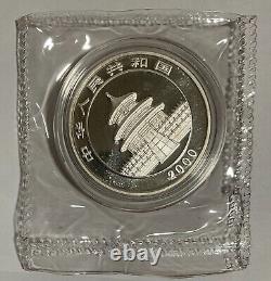 Pièce d'argent Panda Chine 2000, 10 yuan 1 once, anneau miroir scellé à la menthe