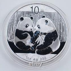 Pièce d’argent Panda chinoise 1 oz de 2009 d’occasion avec taches de lait, prix spécial