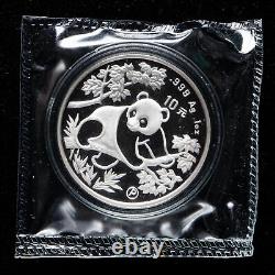 Pièce d'argent Panda de Chine de 1992, 10 Yuans, 1 once, preuve de la pièce d'argent Panda