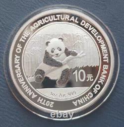 Pièce d'argent Panda de Chine de 1 once de 2014 de la Banque de Développement Agricole de Chine