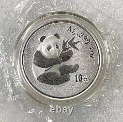 Pièce d'argent du panda de Chine pour l'Exposition internationale de timbres et de pièces de Guangzhou en 2000.