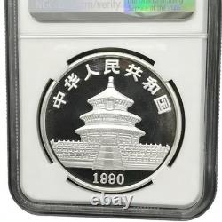 Pièce de 10 yuans Panda d’argent chinois 1990P 1 oz 999 NGC PF69 Ultra Cameo