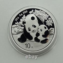 Pièce de 30 g Panda de Chine 2024 en argent 999, qualité BU non circulée