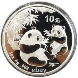 Pièce de Panda en argent de 1 once de 2006 de Chine 10 yuans dans une capsule de menthe avec certificat