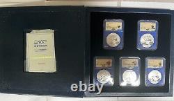 Pièce de monnaie PANDA d'argent CHINE 2017 30G. 999 NGC MS70 Étiquette spéciale PANDA 5PCS