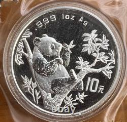 Pièce de monnaie Panda Chine 10 YUAN 1995, pièce d'argent Panda Chine 1 once (Petite Brindille)