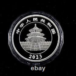Pièce de monnaie Panda Chine 2023 50 Yuan 150g Ag. 999 Pièce d'argent Panda Coa