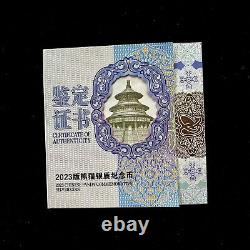 Pièce de monnaie Panda Chine 2023 50 Yuan 150g Ag. 999 Pièce d'argent Panda Coa