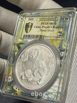 Pièce de monnaie en argent Panda de Chine République populaire de 2025 1 Oz Évaluation PCGS Premier jour