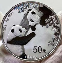Pièce de panda en argent de Chine 2023 de 150g (150 grammes)