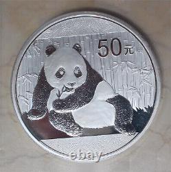 Pièce de panda en argent de Chine PCGS PR70DCAM 2015 de 5 oz