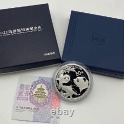 Pièce en argent Chine 50 YUAN 2021 Pièce en argent Panda Chine 2021 150g